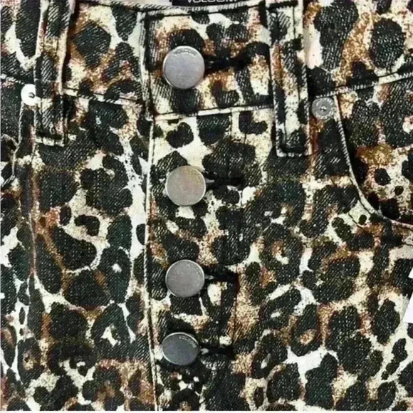 Volcom cheetah animal print white black Skinny High Rise jeans - Picture 3 of 6